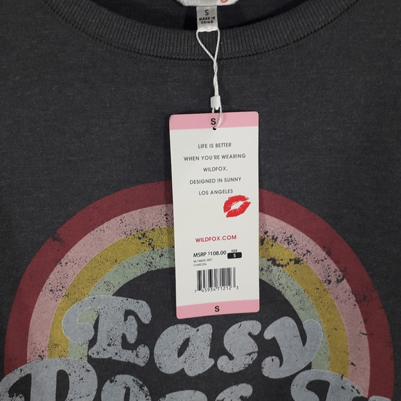 Wildfox | easy does it distressed graphic grey sweatshirt - Picture 10 of 11